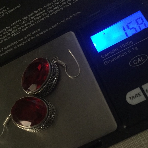 NEW Red quartz earrings silver earrings - Picture 11 of 12